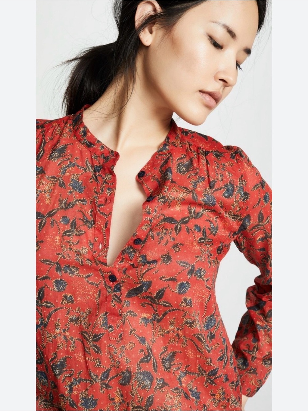 ISABEL MARANT "Maria" Blouse size 36 Red Floral Print